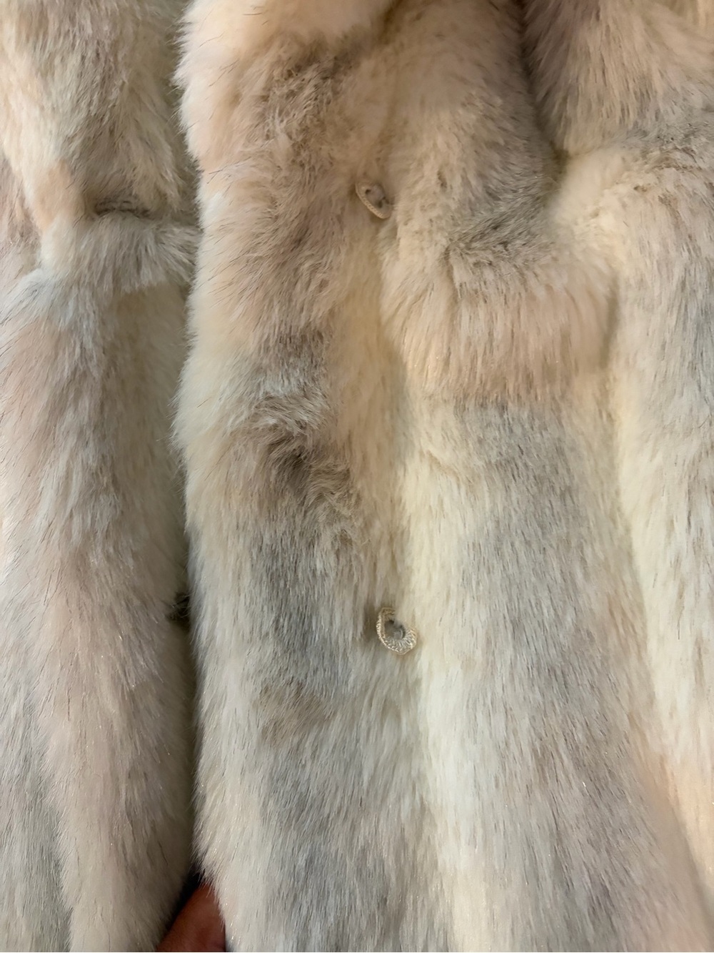 Jordache Cream Plush Faux Fur Hooded Jacket - Picture 5 of 5